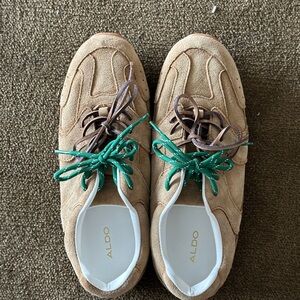 Aldo Beige Suede Sneakers with dual Laces